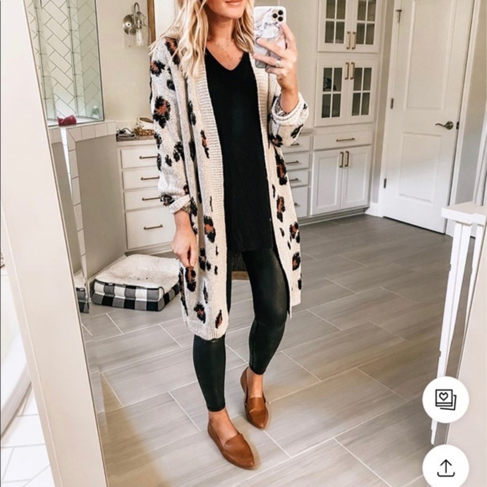 Knox Rose Long Leopard print cardigan